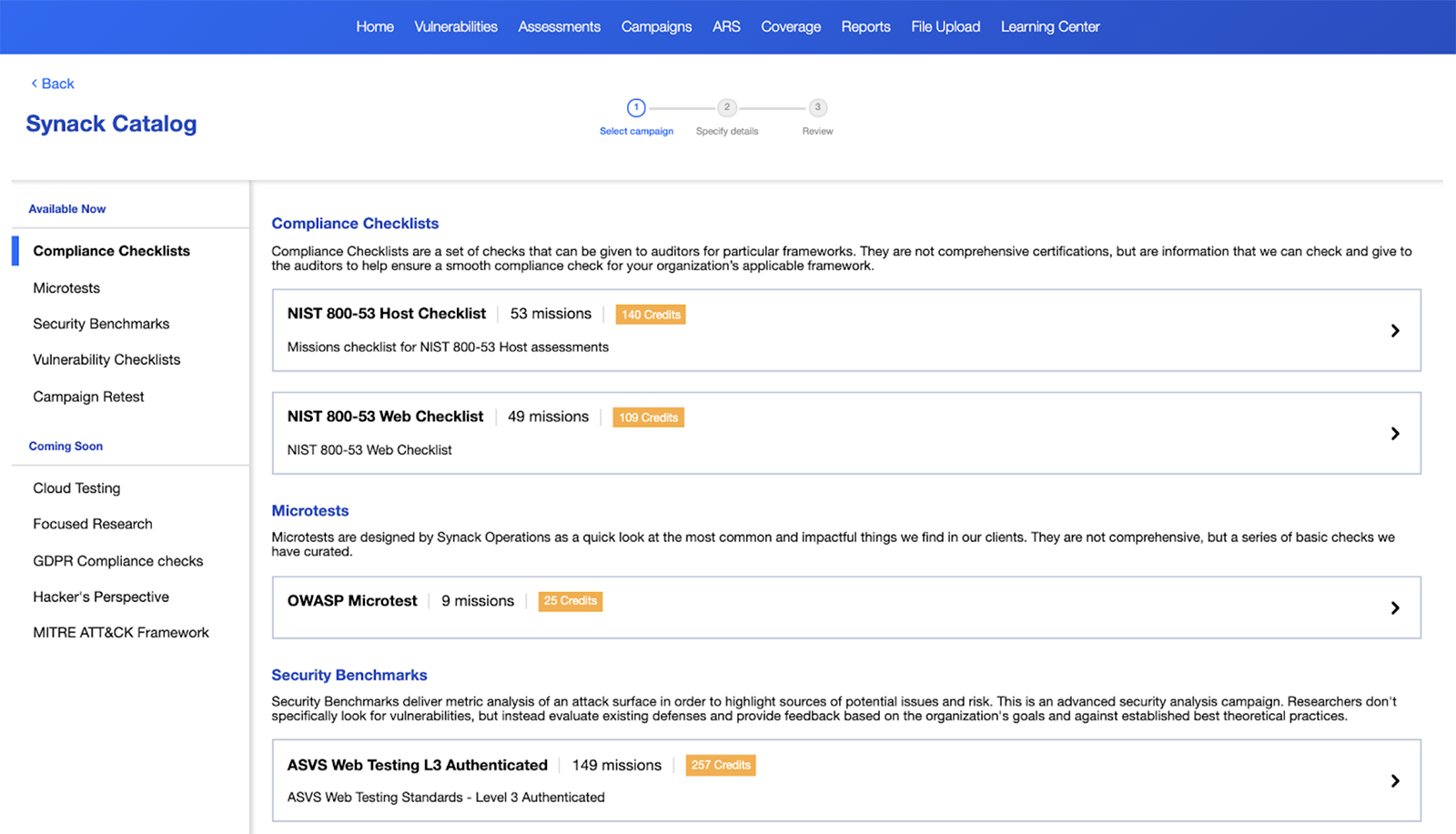 Synack Campaigns Application