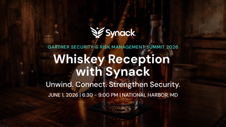 Join Synack at Gartner SRM 2026 for an exclusive whiskey tasting reception