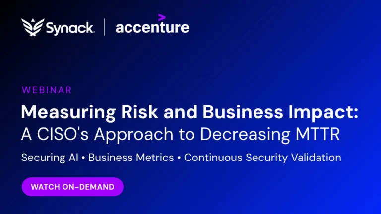 Kris Burkhardt of Accenture and Rob Cross of Synack discuss measuring cyber risk and reducing MTTR